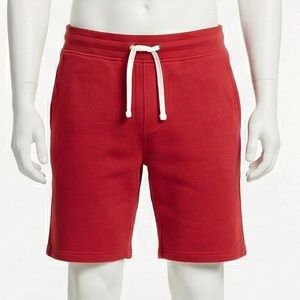 Abbot Main Mens Large Red Drawstring Sweat Shorts French Terry Lounge Casual Gym
